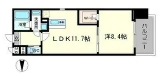ラクラス長堀橋【7階】の間取り