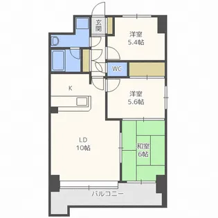 パークヒル厚別【6階】の間取り