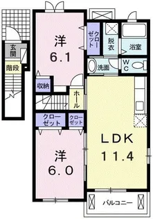 ディア・フリーデンC【2階】の間取り
