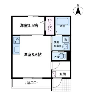 リバレイン【1階】の間取り