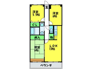 ボッセルコ-ト深井【3階】の間取り