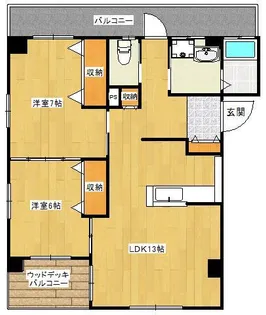 クリスタルパレス新都心【3階】の間取り