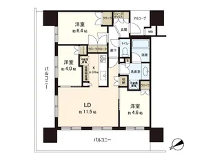 パーク・ホームズ横濱磯子【5階】の間取り