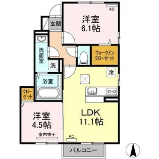 メゾン・ネオリヴェール A棟【1階】の間取り