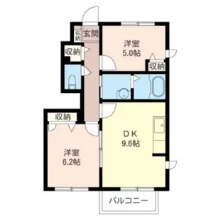 サニーフラット千葉寺【1階】の間取り