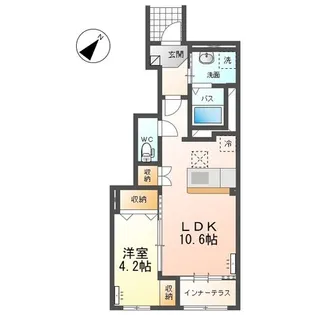 ローズテラスII【1階】の間取り
