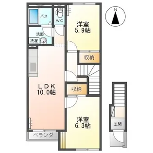 ソレイユ203【2階】の間取り