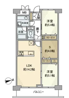 三田ナショナルコート【4階】の間取り