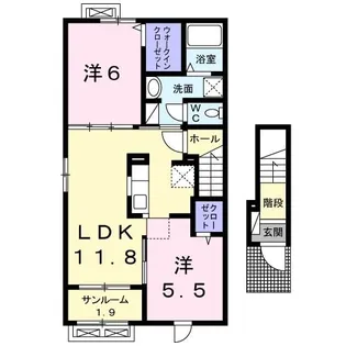 ハウオリ エカヒ【2階】の間取り