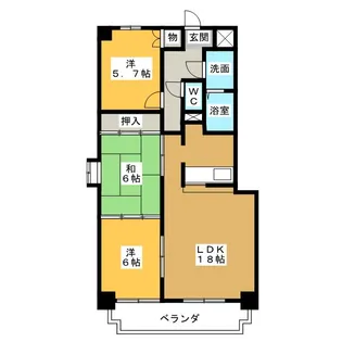悠和苑【14階】の間取り
