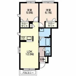 ブローニュコートA棟【1階】の間取り