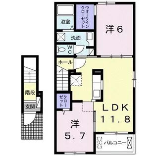 ソルベニ【2階】の間取り