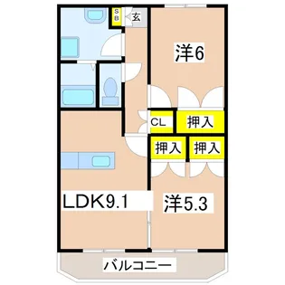 サンフラワーII【3階】の間取り