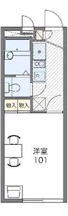 レオパレスKUMI【1階】の間取り