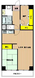 八戸ノ里スカイハイツ【10階】の間取り