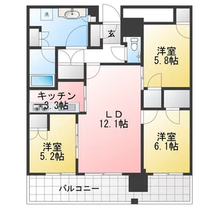 プラウドタワー小岩フロント【26階】の間取り