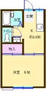 タウニィ石原D棟【1階】の間取り