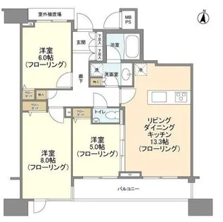 HF白金高輪レジデンス【6階】の間取り