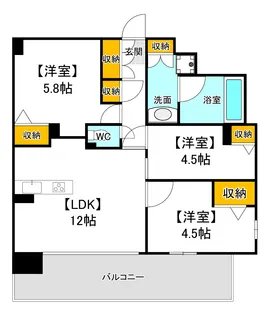 プレサンスロジェ岡山駅元町【13階】の間取り