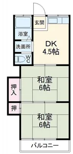 第二神明ハイツ【2階】の間取り