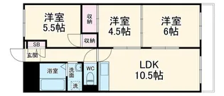 ハイツ三ツ池台【3階】の間取り