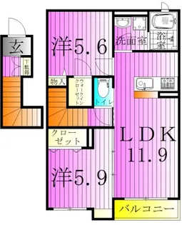 メゾンクレールII【2階】の間取り