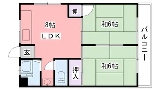 若草ハイツ【1階】の間取り