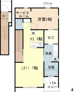 ラコント宮原【2階】の間取り