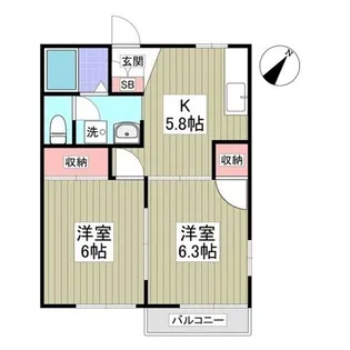 上前ハイツC【1階】の間取り