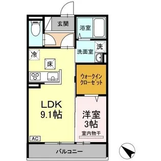 グランディールK【1階】の間取り