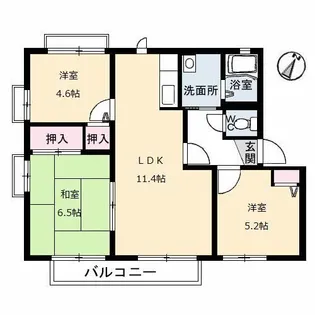 グリシーヌ A棟【1階】の間取り
