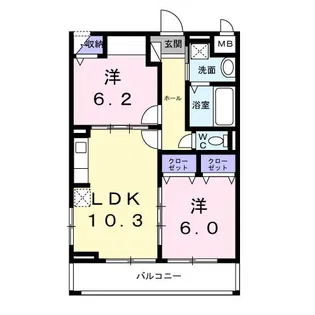 フォレストコート南太秦【3階】の間取り