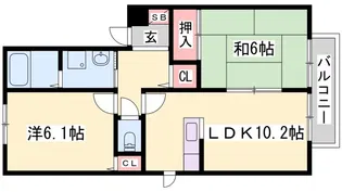リバーサイド 弐番館【2階】の間取り