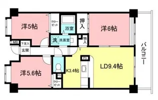 グランドゥール南つくし野【3階】の間取り