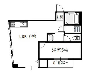 ヒロケンビル(1LDK)【3階】の間取り