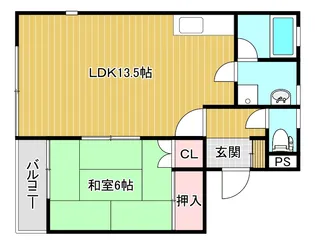 サクスィートトーヤマB【2階】の間取り