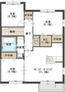 グラシュープラージュ三苫 E【2階】の間取り