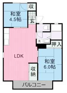 清水川ハイツ【2階】の間取り