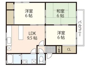 セジュール加美B棟【1階】の間取り