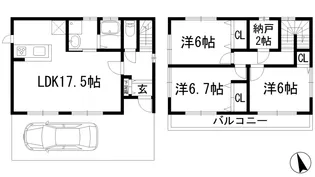 大阪府池田市鉢塚3【一戸建】の間取り