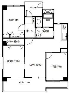 サーパス時津601号室【6階】の間取り