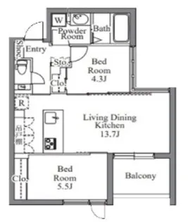 GRAN PASEO西麻布【4階】の間取り