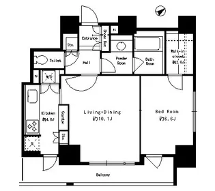 東京都港区芝浦2【マンション】の間取り