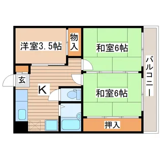 大手町YKハイツA棟【2階】の間取り