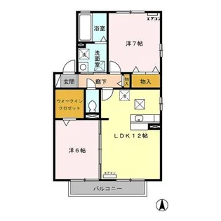 ブラン・ブルー D【1階】の間取り