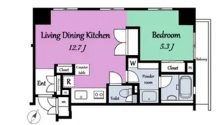 ヴェルレージュ乃木坂【7階】の間取り