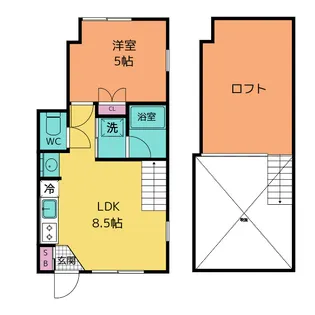 1LDKの間取り画像