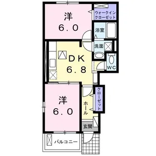 アウローラ小野田【1階】の間取り