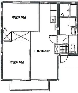 クレセントB【1階】の間取り