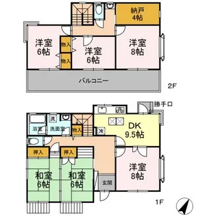 山梨県甲斐市西八幡【一戸建】の間取り